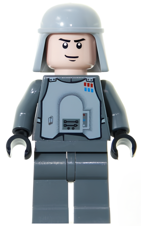 Минифигурка Lego Star Wars Imperial Officer with Battle Armor (Captain / Commandant / Commander) - Dark Bluish Gray Legs, Smirk sw0261